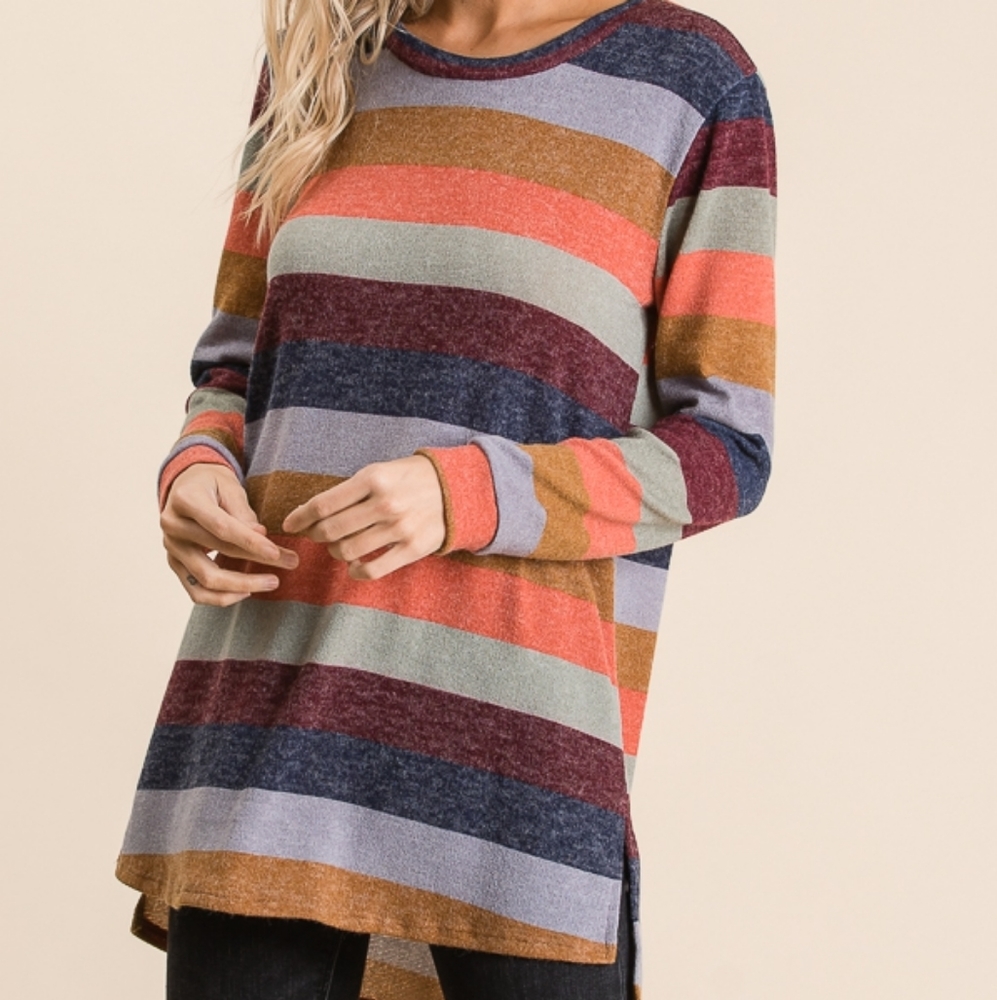 Long Sleeve Hooded Knit Sweater Tunic